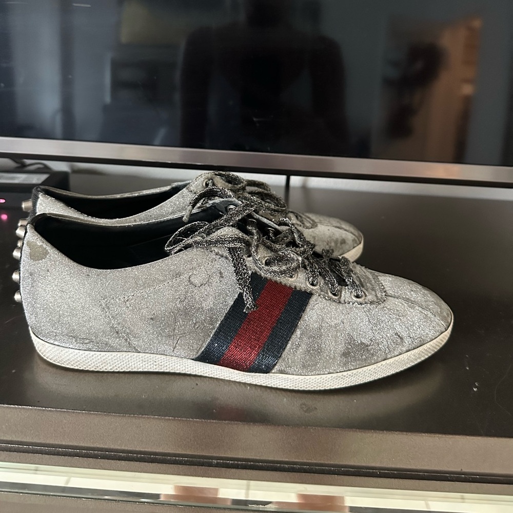 8.5 AU Gucci Glitter Web Sneakers